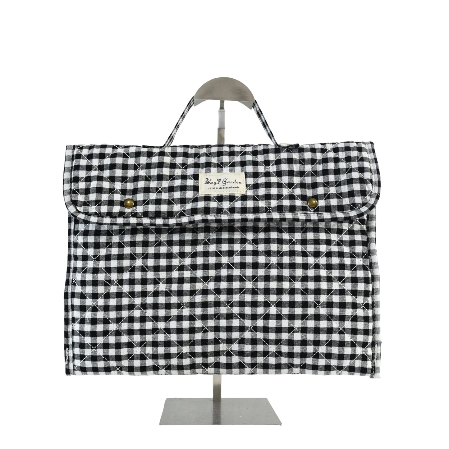 Funda protectora de algodón con Vichy Grande Acolchado – compatible con portátil hasta 13"