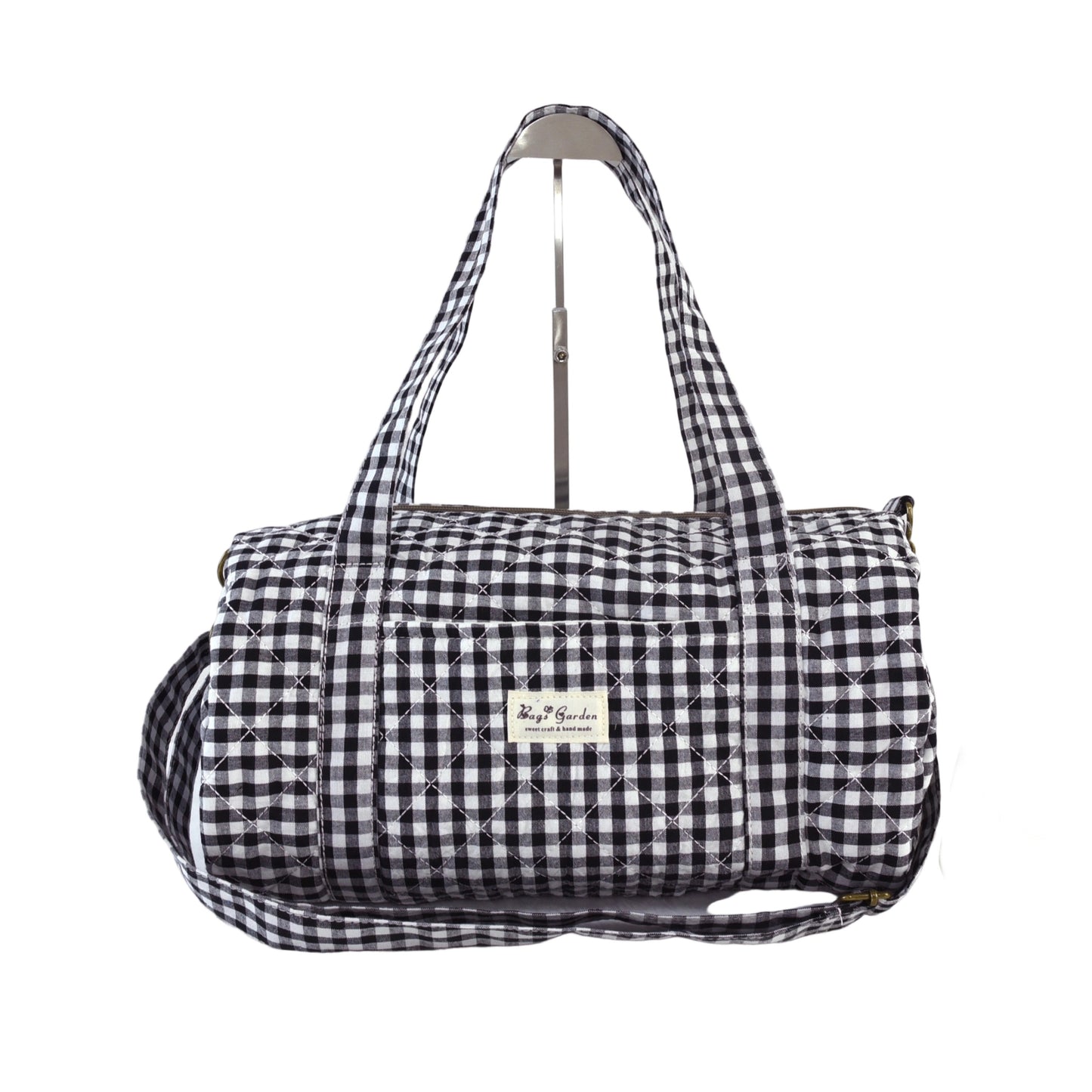Bolso Barrel de Algodón con Vichy Grande