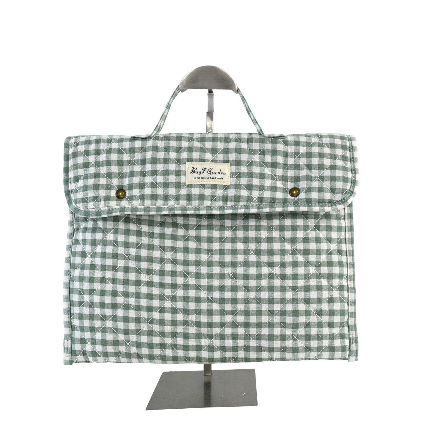 Funda protectora de algodón con Vichy Grande Acolchado – compatible con portátil hasta 13"