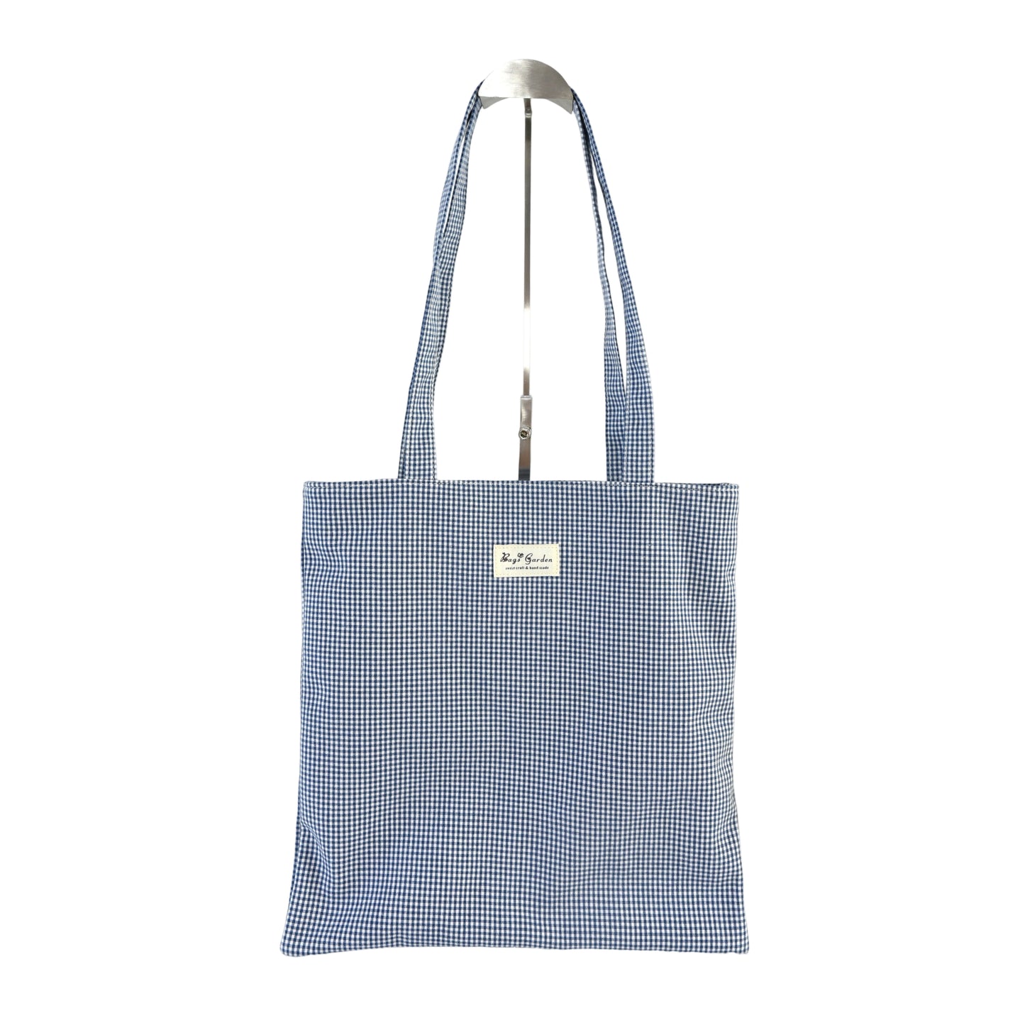 Bolso de hombro de algodón mini Vichy con cremallera – Ligero y práctico
