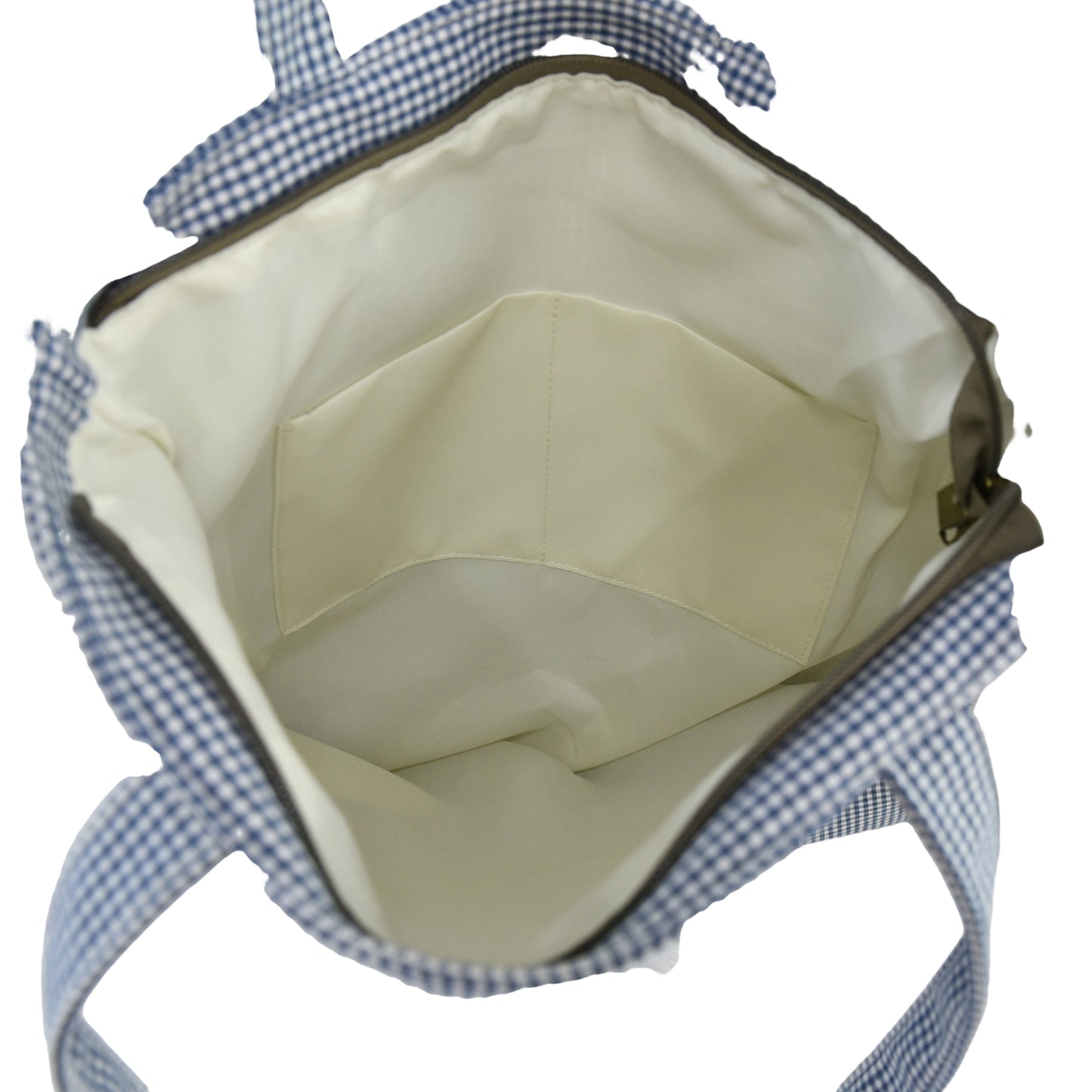 Bolso de hombro de algodón mini Vichy con cremallera – Ligero y práctico