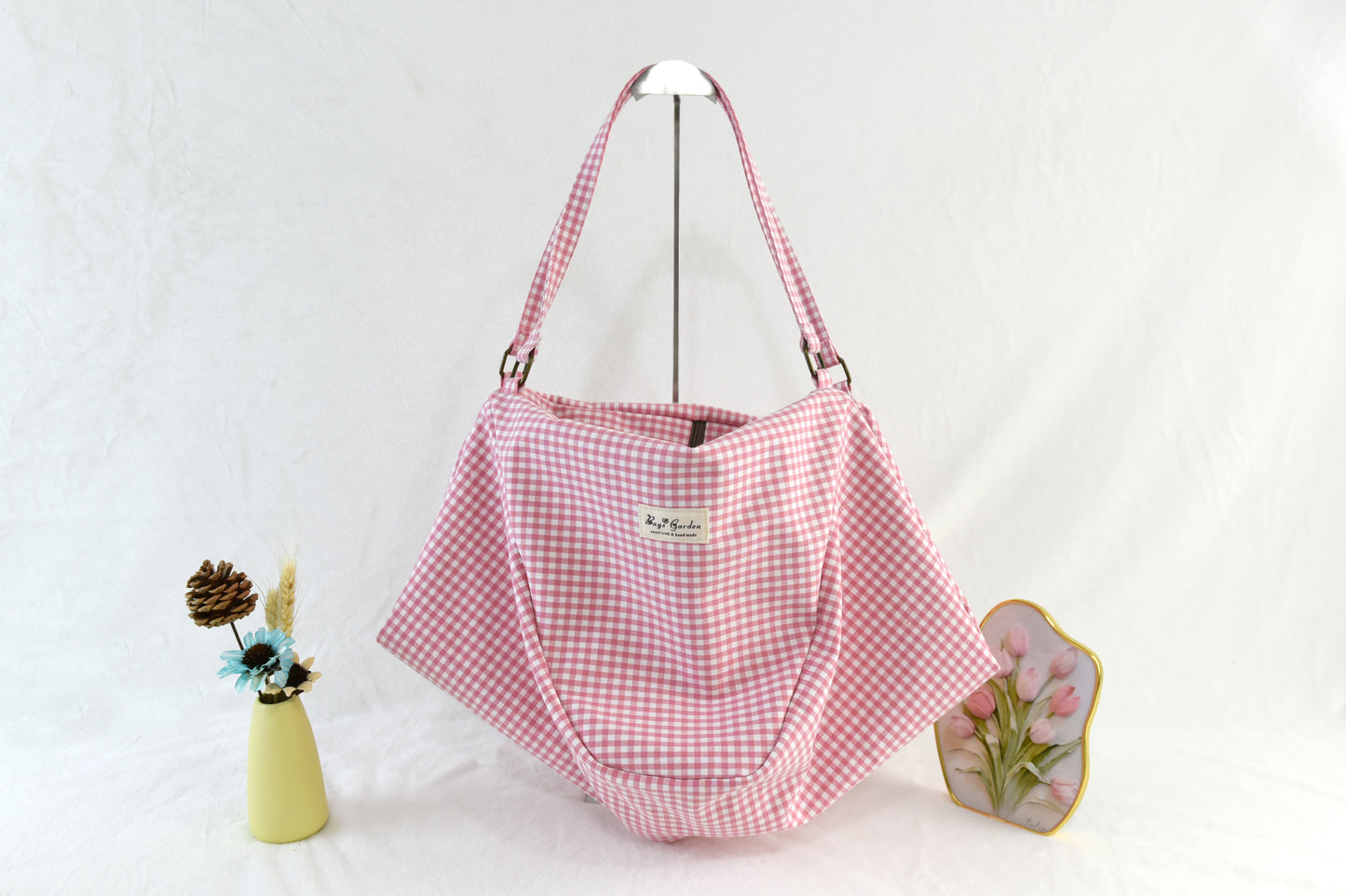 Large Vichy cotton bag