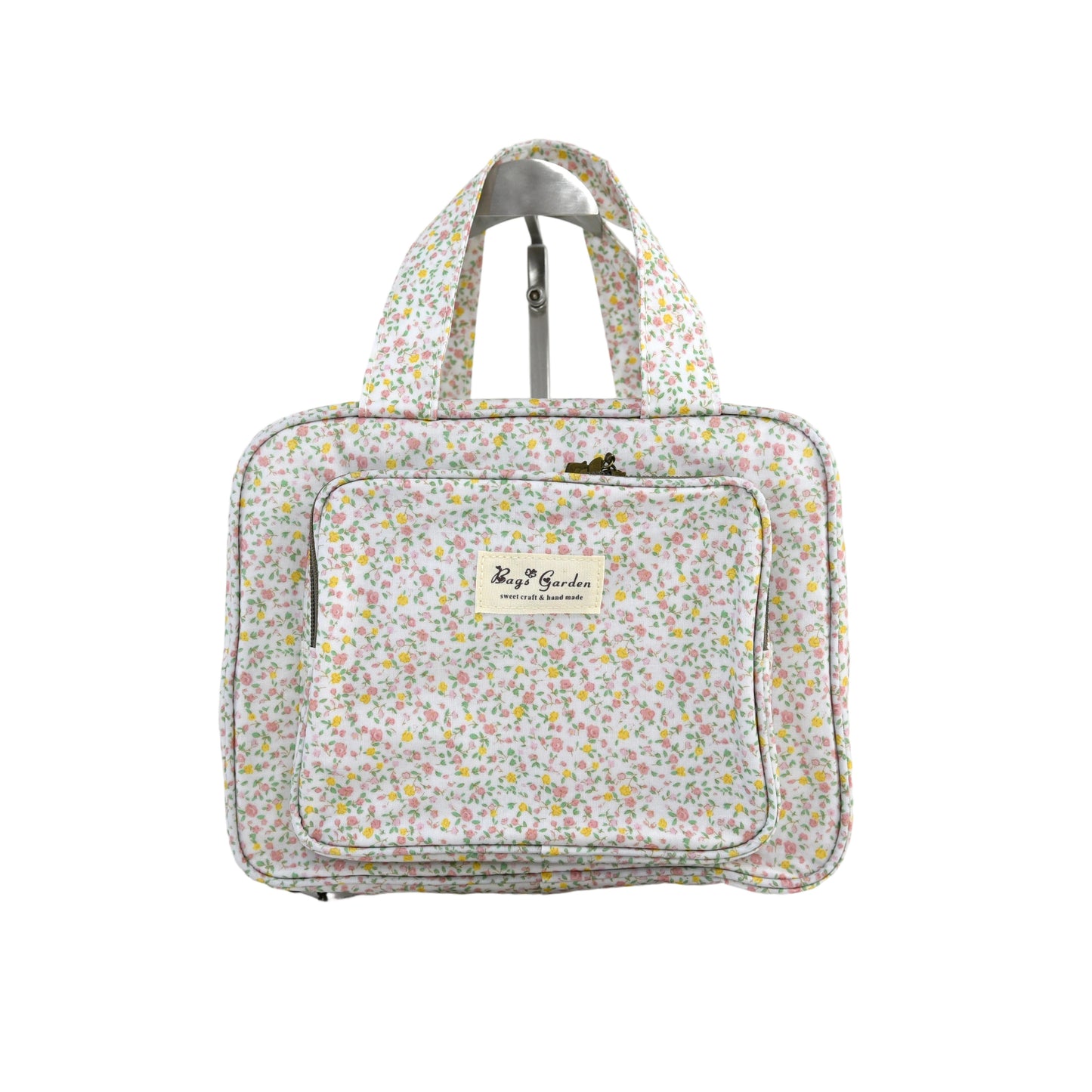 Neceser grande colgable impermeable de flores