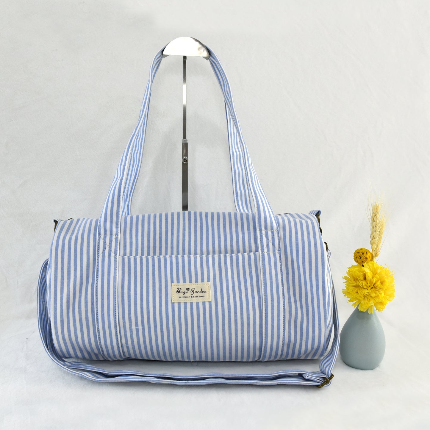 Bolso barrel de algodón rayas