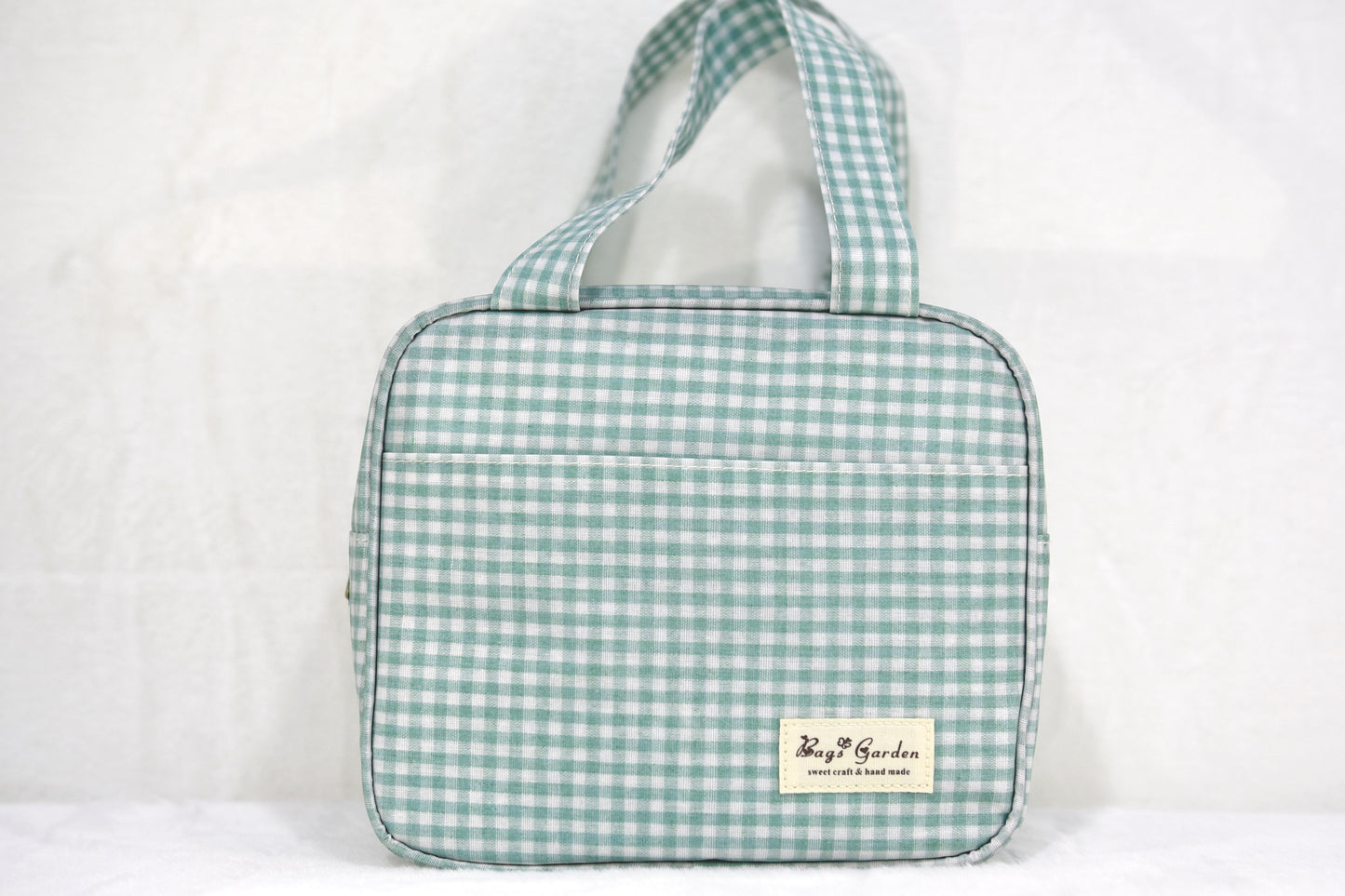 Waterproof gingham cooler bag