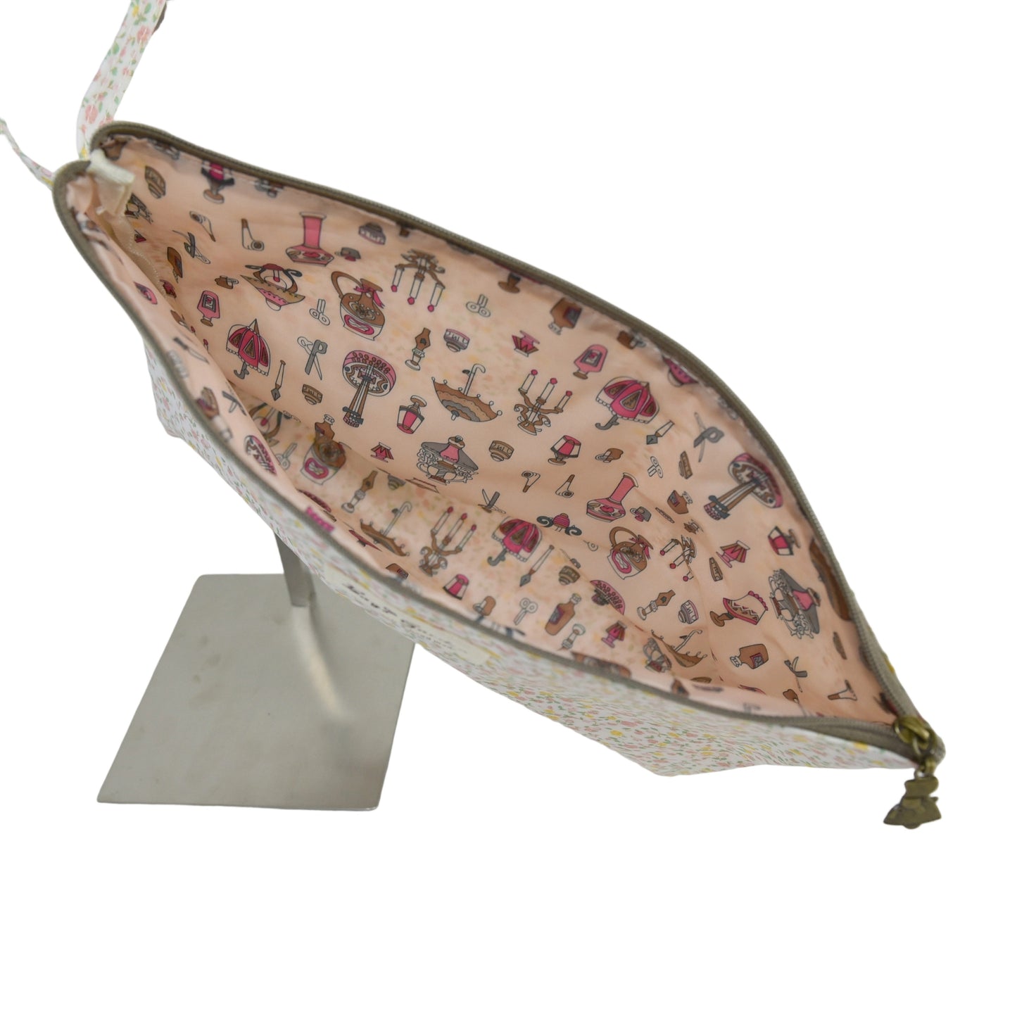 Neceser impermeable de flores grande con asa lateral fija