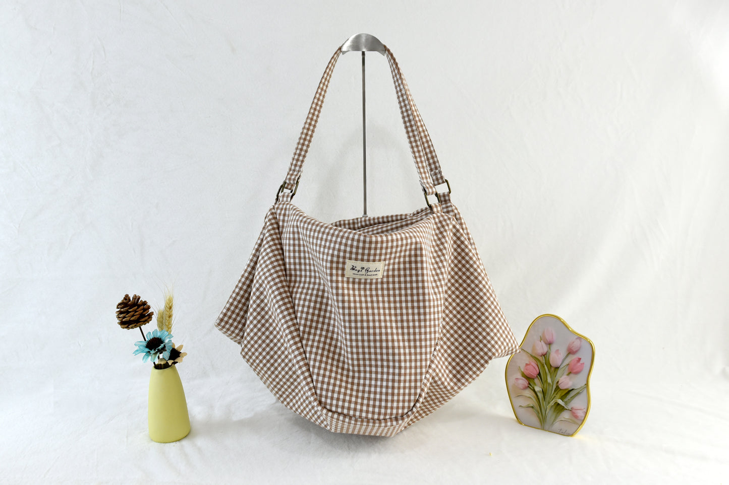 Large Vichy cotton bag