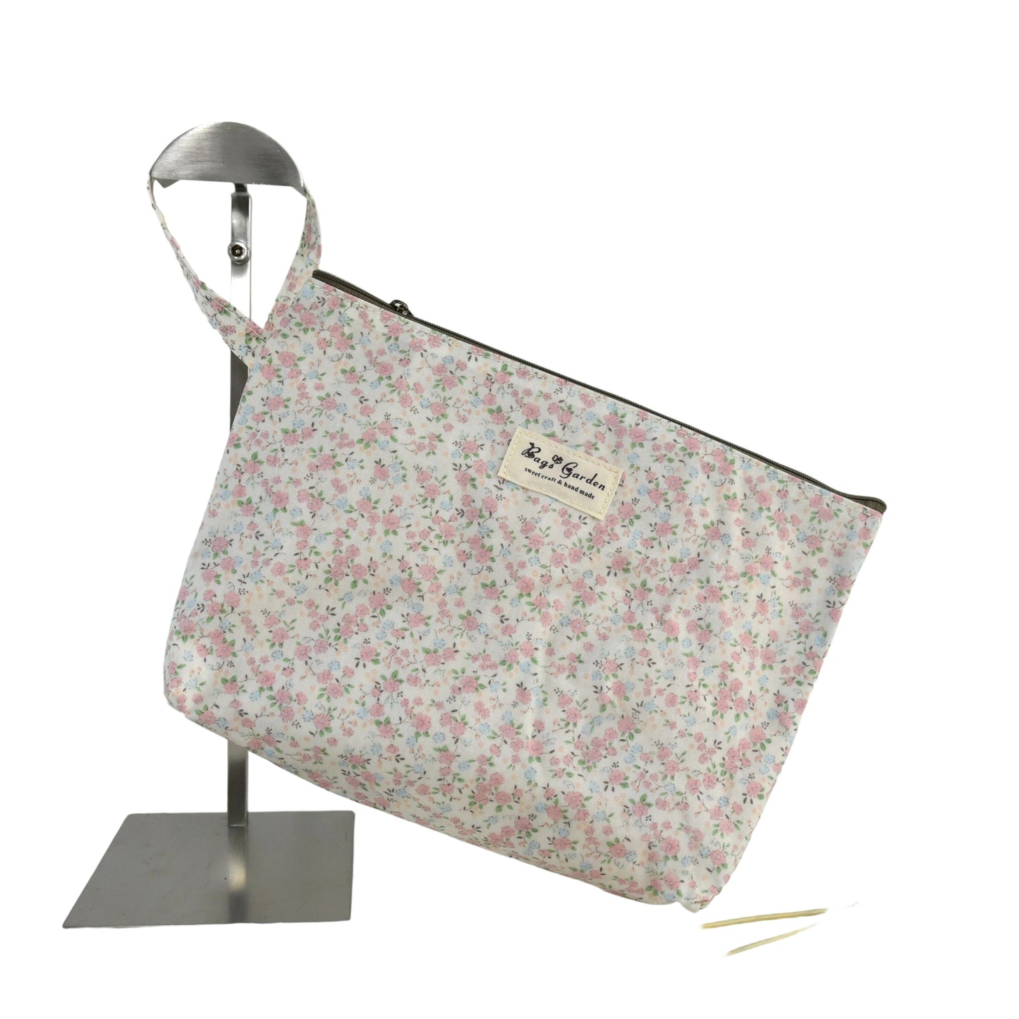 Neceser impermeable de flores grande con asa lateral fija