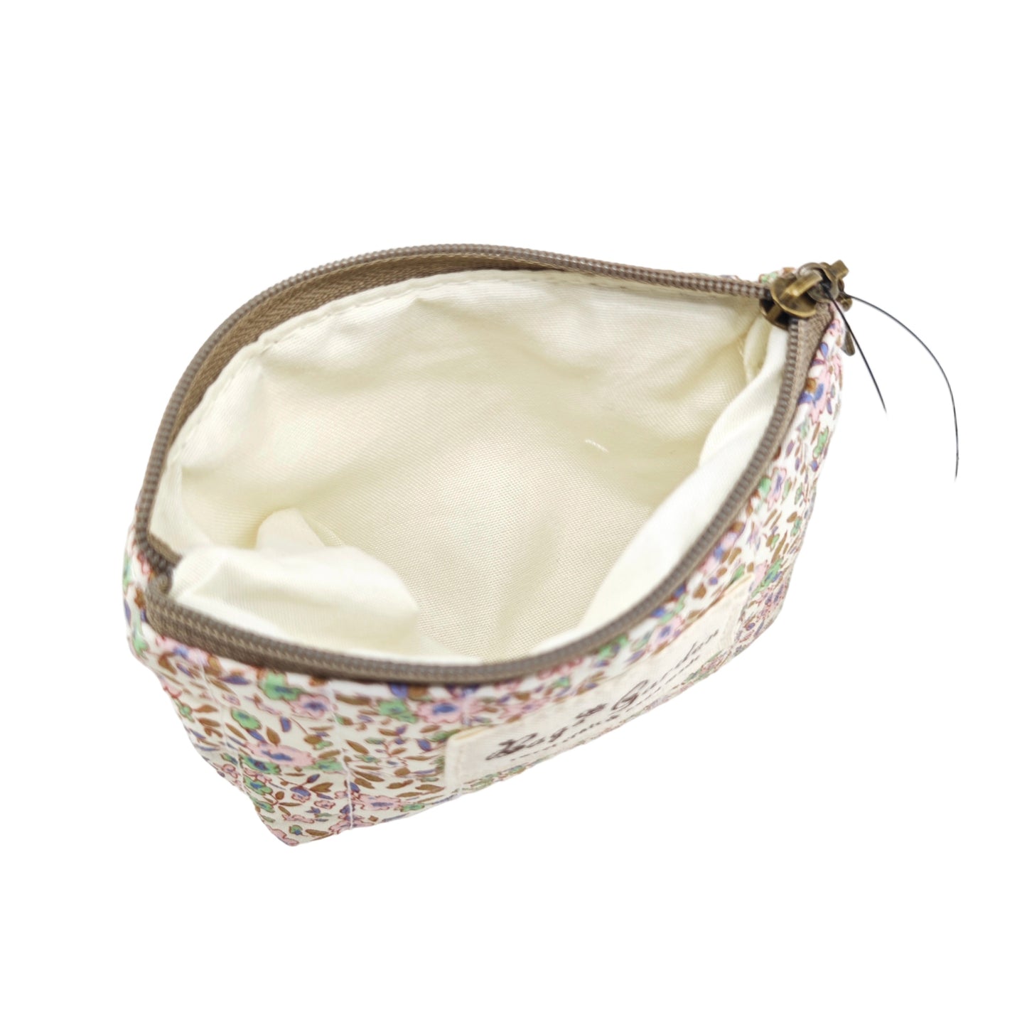 Monedero pequeño de algodón floral con cremallera