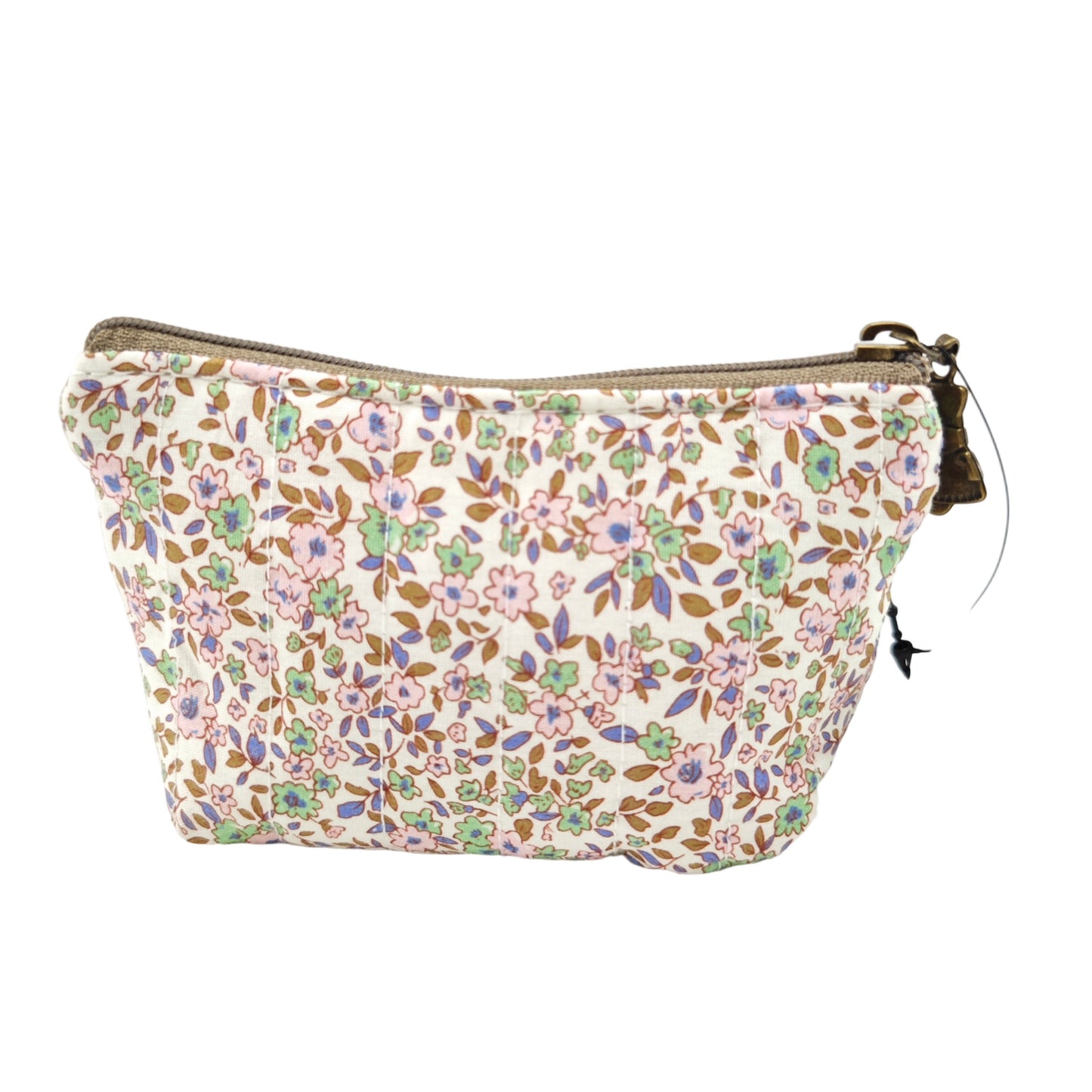 Monedero pequeño de algodón floral con cremallera