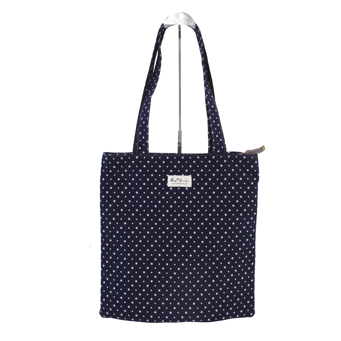 Bolso de hombro de algodón con diseño de estrellas.