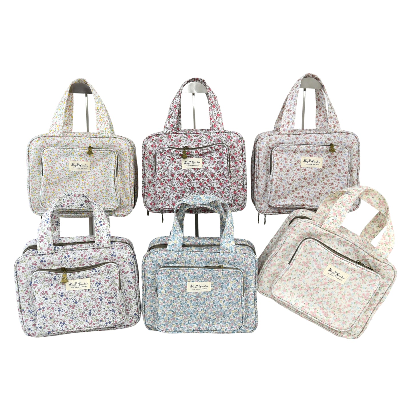 Neceser grande colgable impermeable de flores