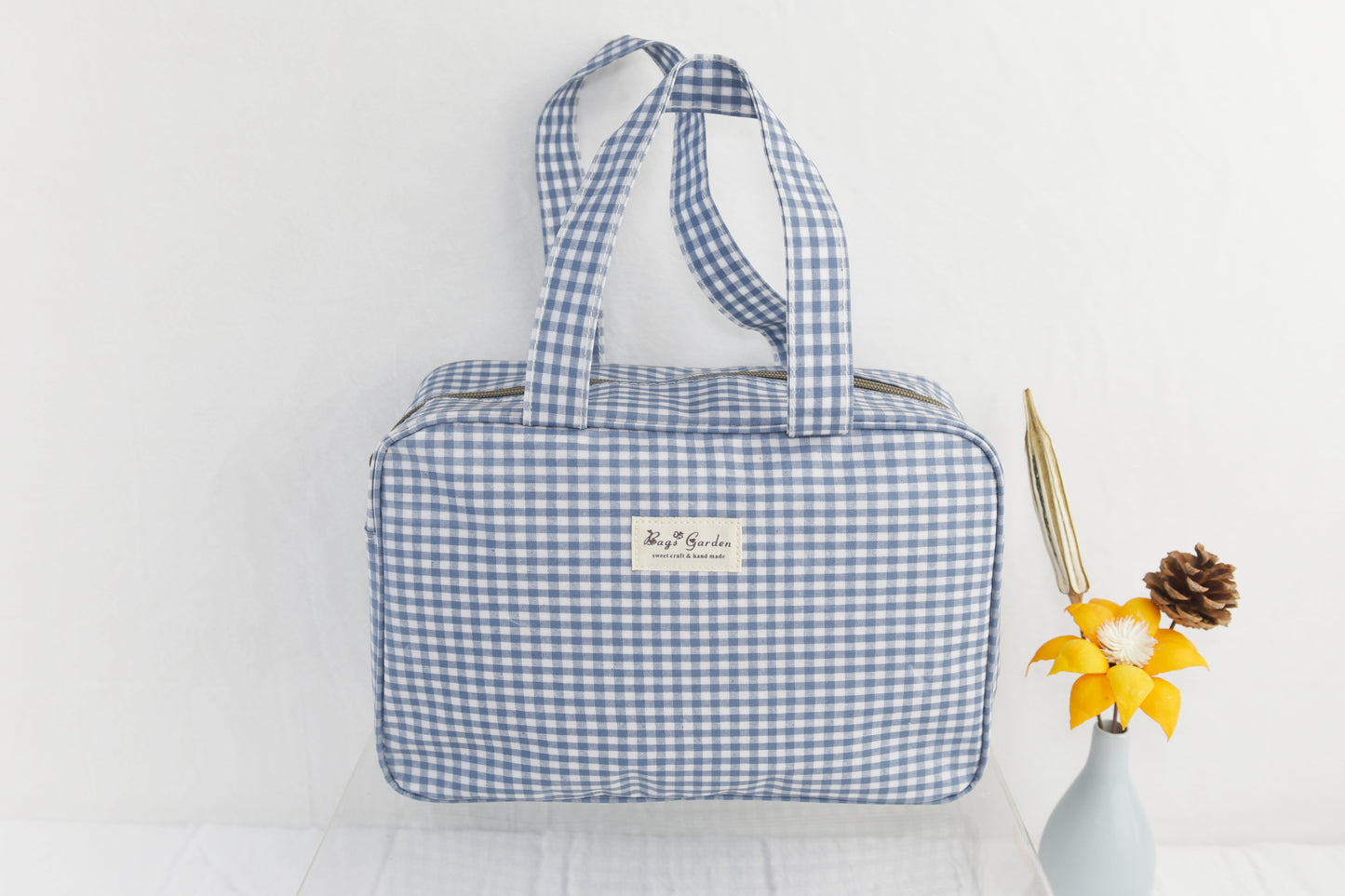 Waterproof gingham handbag