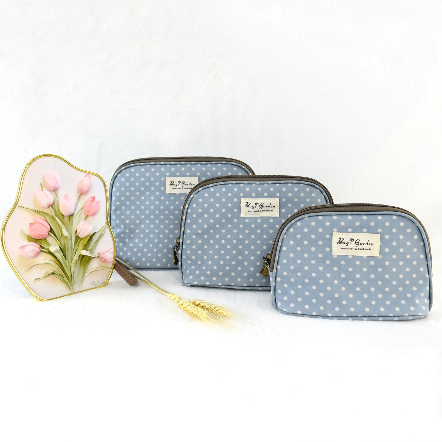 Set de 3 neceseres impermeables de lunares