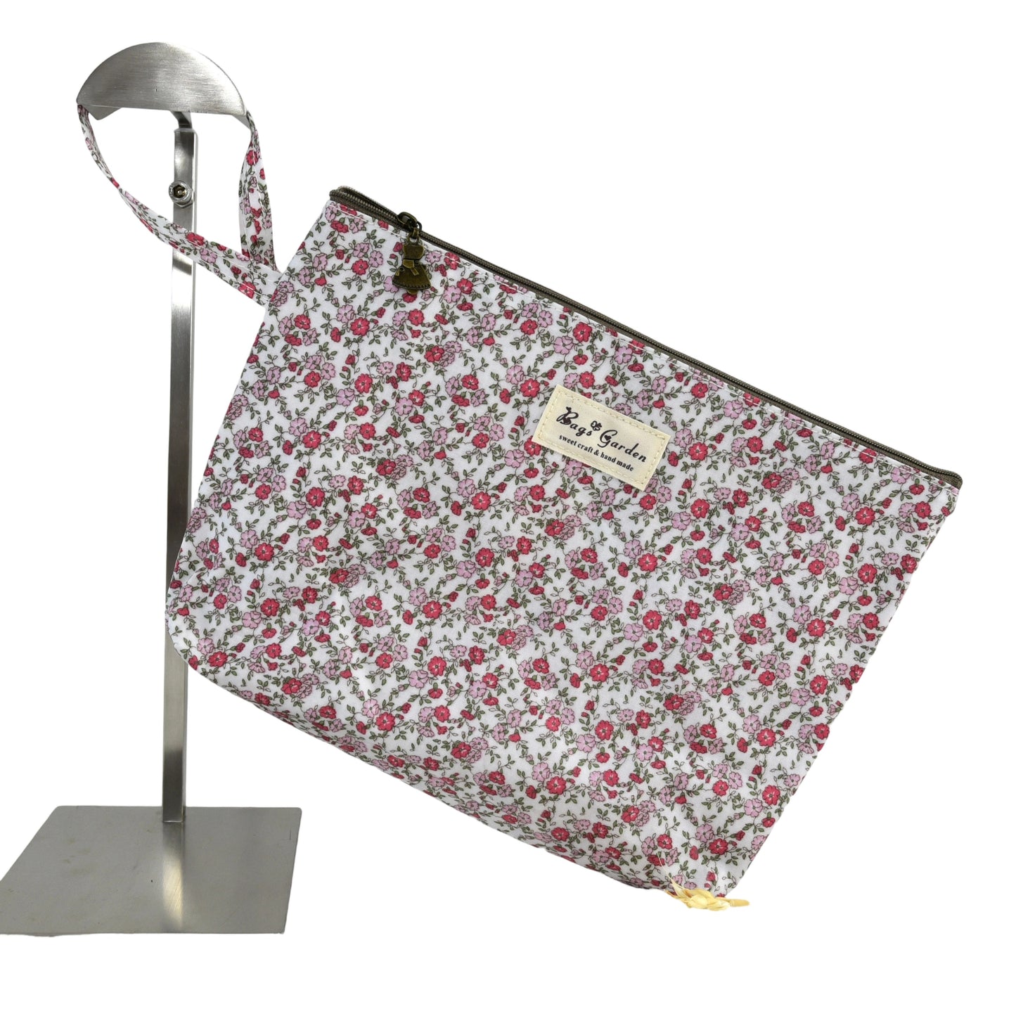 Neceser impermeable de flores grande con asa lateral fija