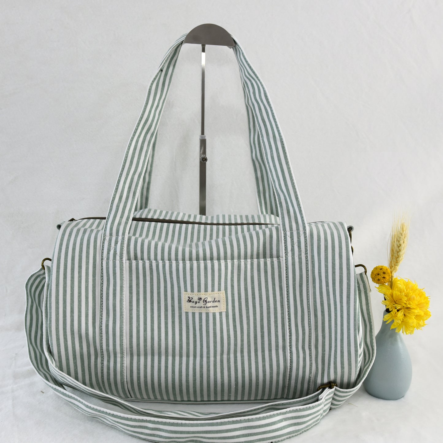 Bolso barrel de algodón rayas