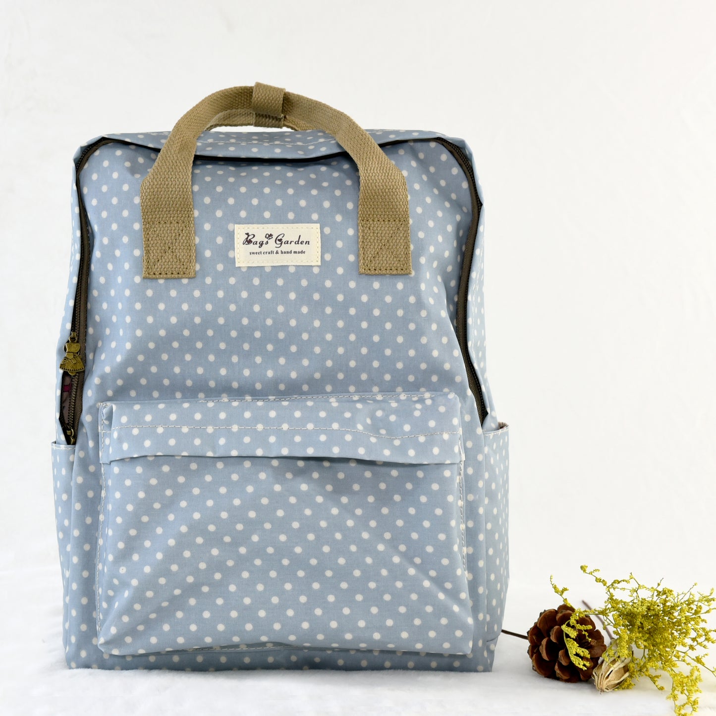 Mochila de impermeable de lunares