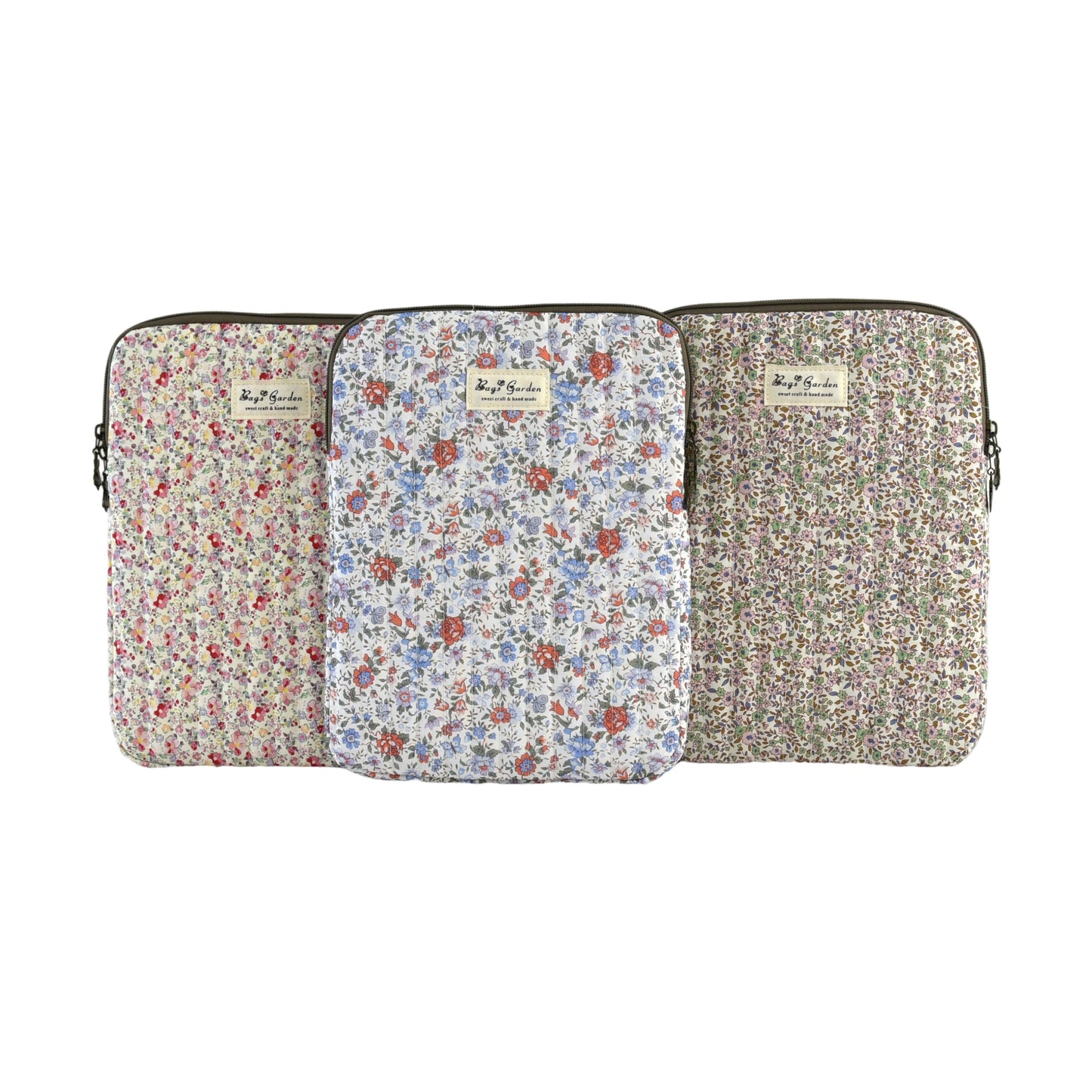 Funda acolchada de algodón con estampado floral – para iPad hasta 11"