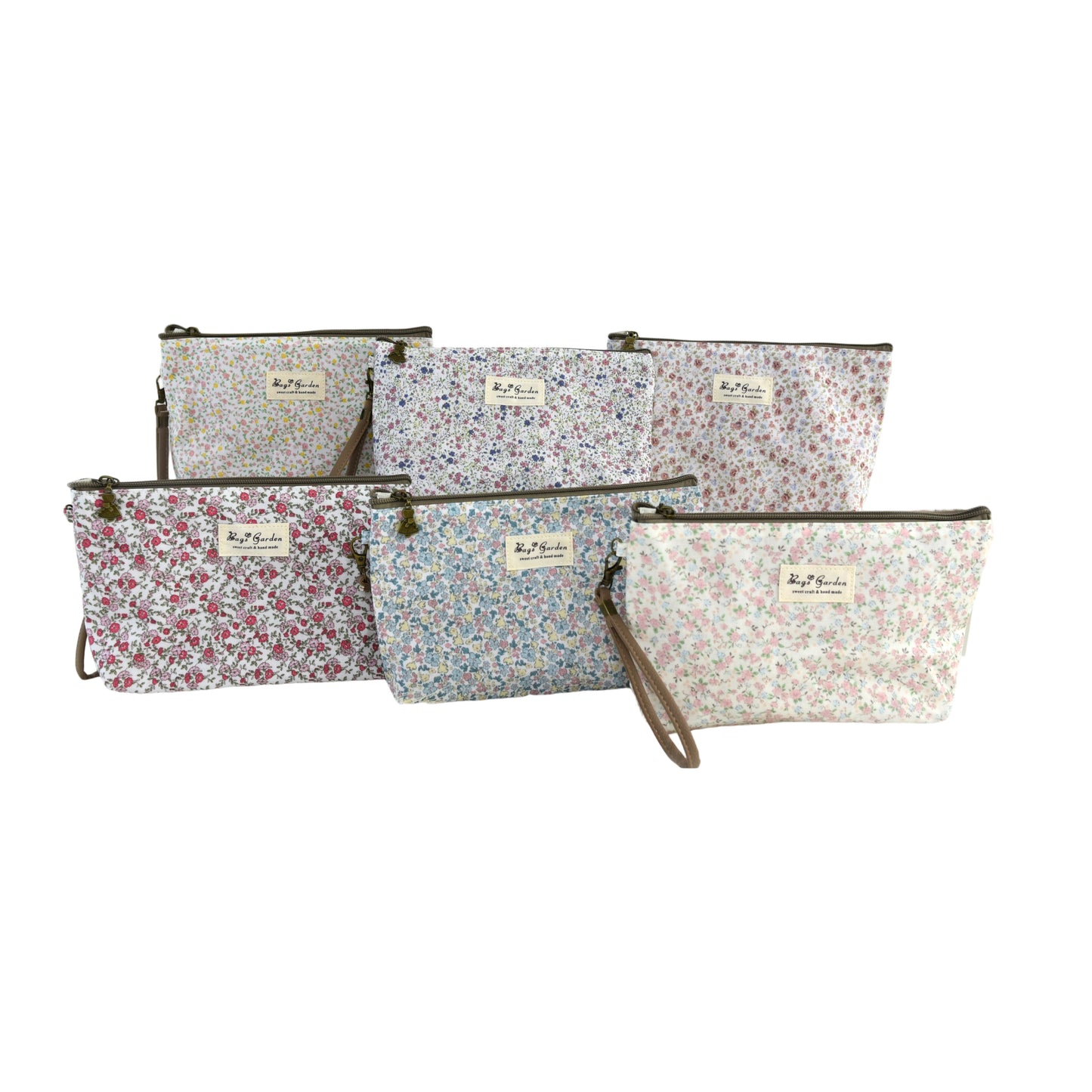 Neceser de impermeable floral con asa lateral desmontable