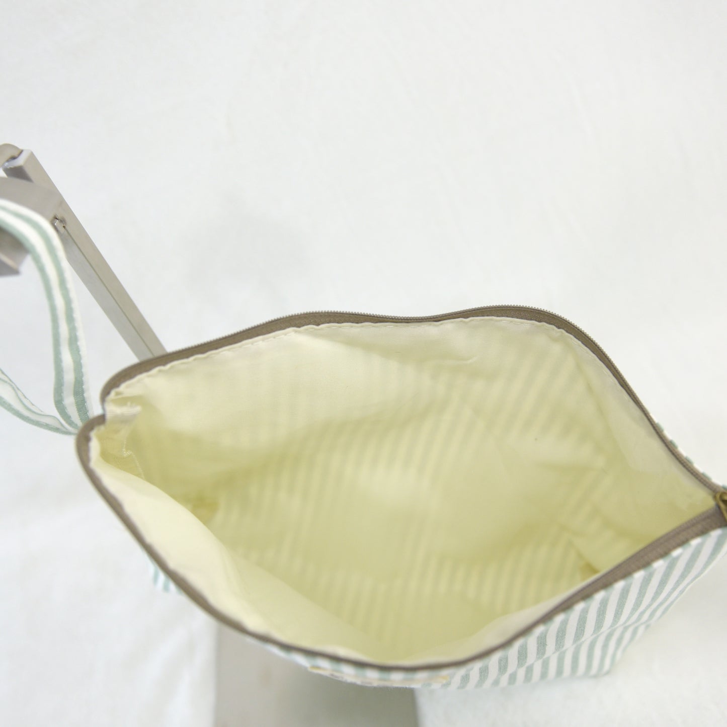 Large striped cotton toiletry bag