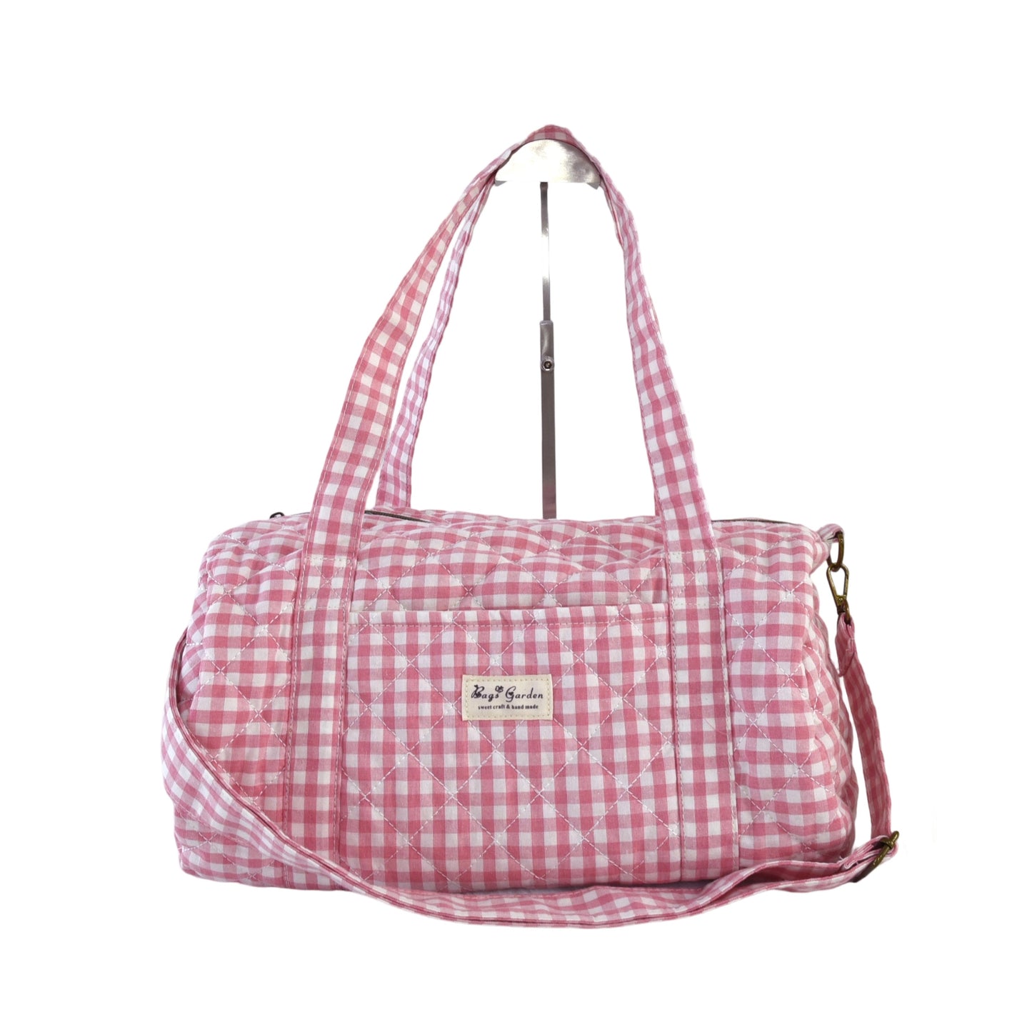 Bolso Barrel de Algodón con Vichy Grande