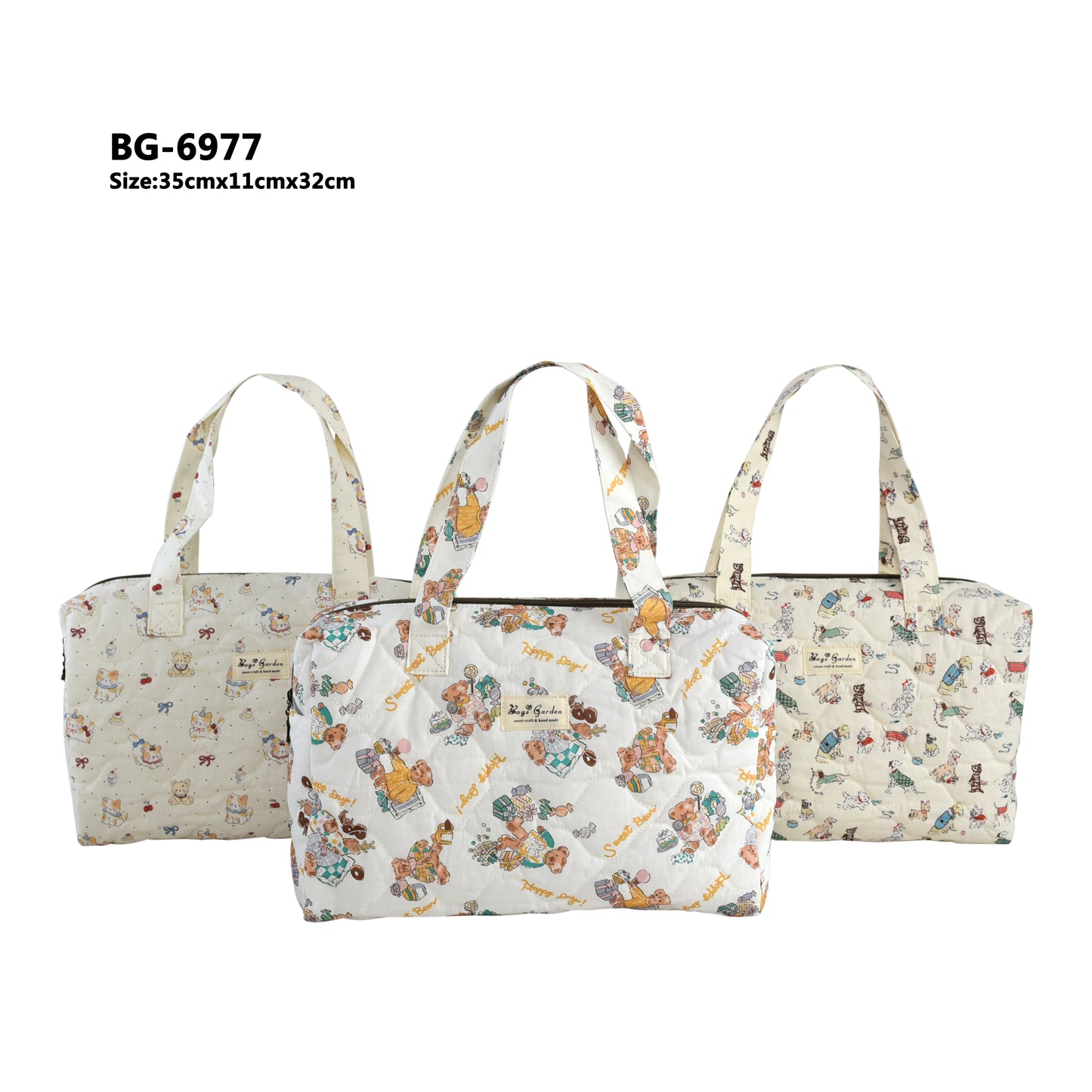 Bolso acolchado de viaje Cartoon Algodón