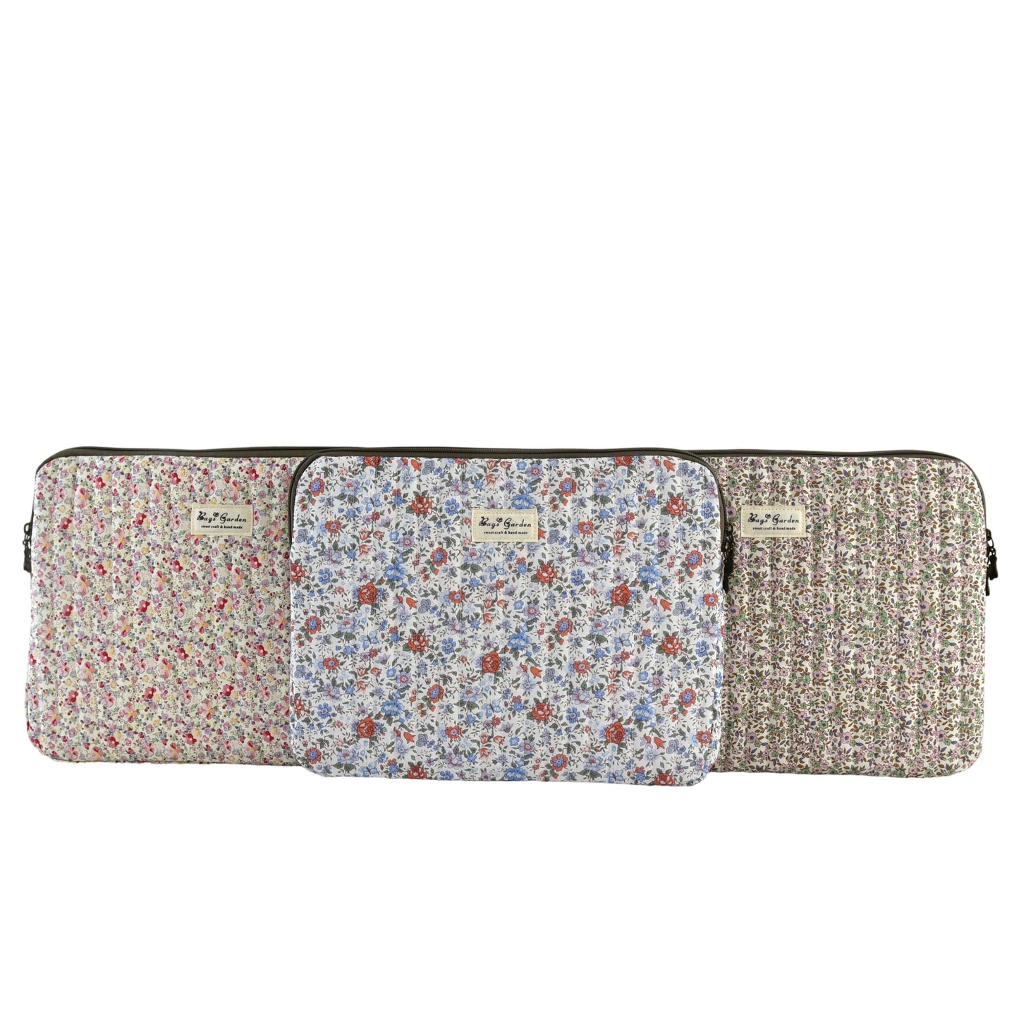Funda acolchada de algodón con estampado floral – iPad y tablets hasta 13"