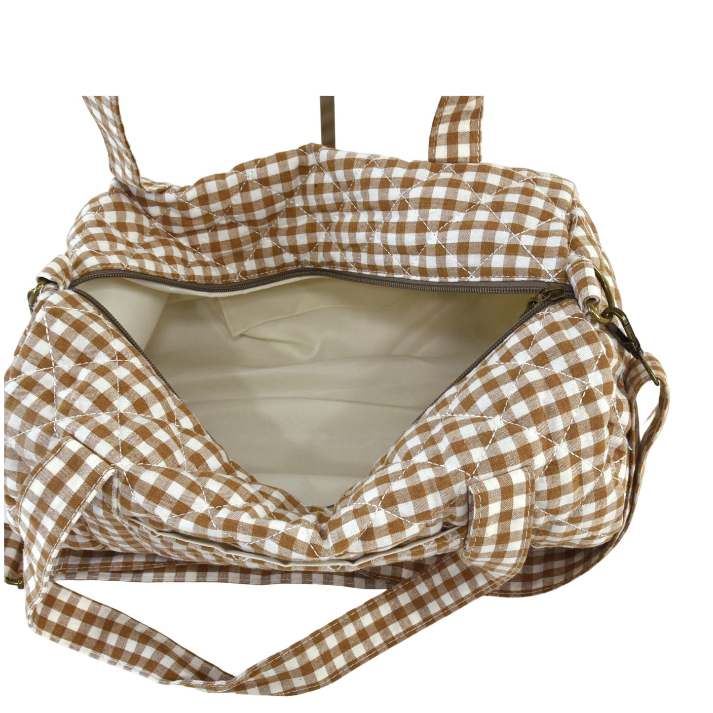 Bolso Barrel de Algodón con Vichy Grande
