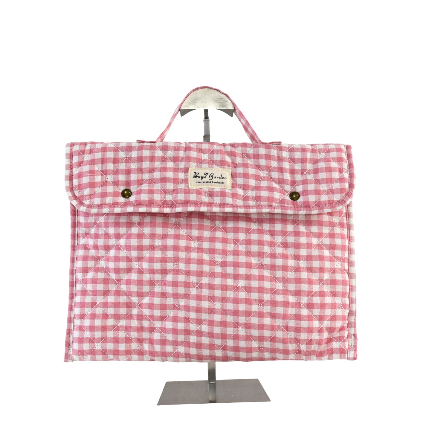Funda protectora de algodón con Vichy Grande Acolchado – compatible con portátil hasta 13"
