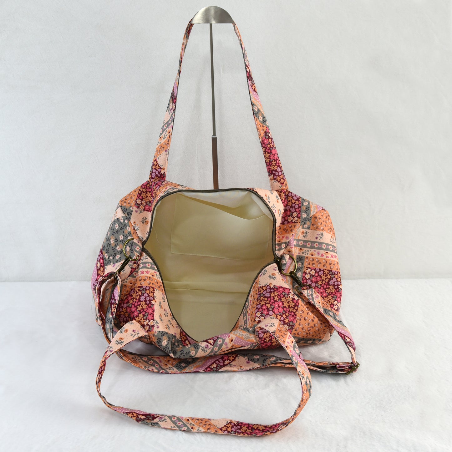 Bolso Barrel Patchwork Floral Algodón