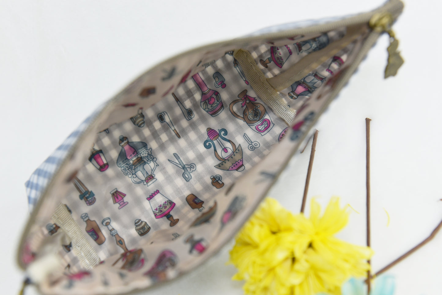 Small Waterproof Vichy Toiletry Bag