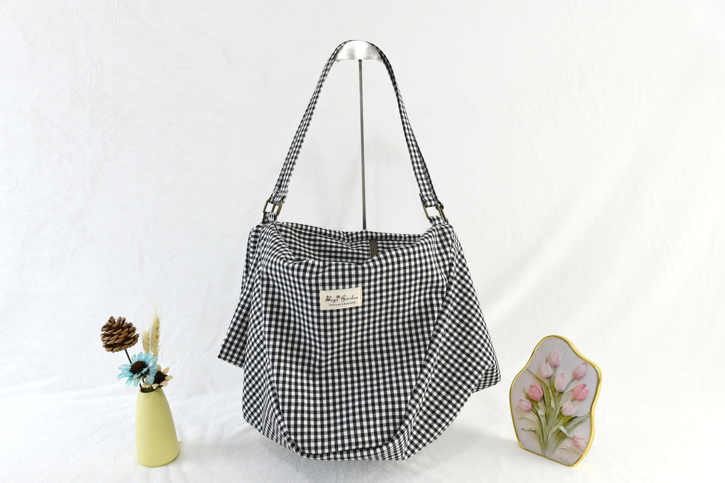 Large Vichy cotton bag