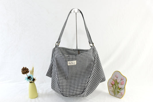 Bolso grande de algodón Vichy