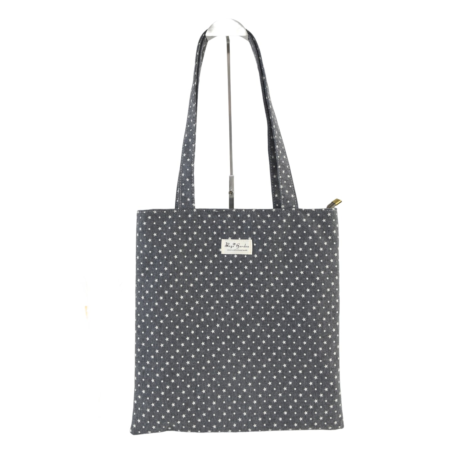 Bolso de hombro de algodón con diseño de estrellas.
