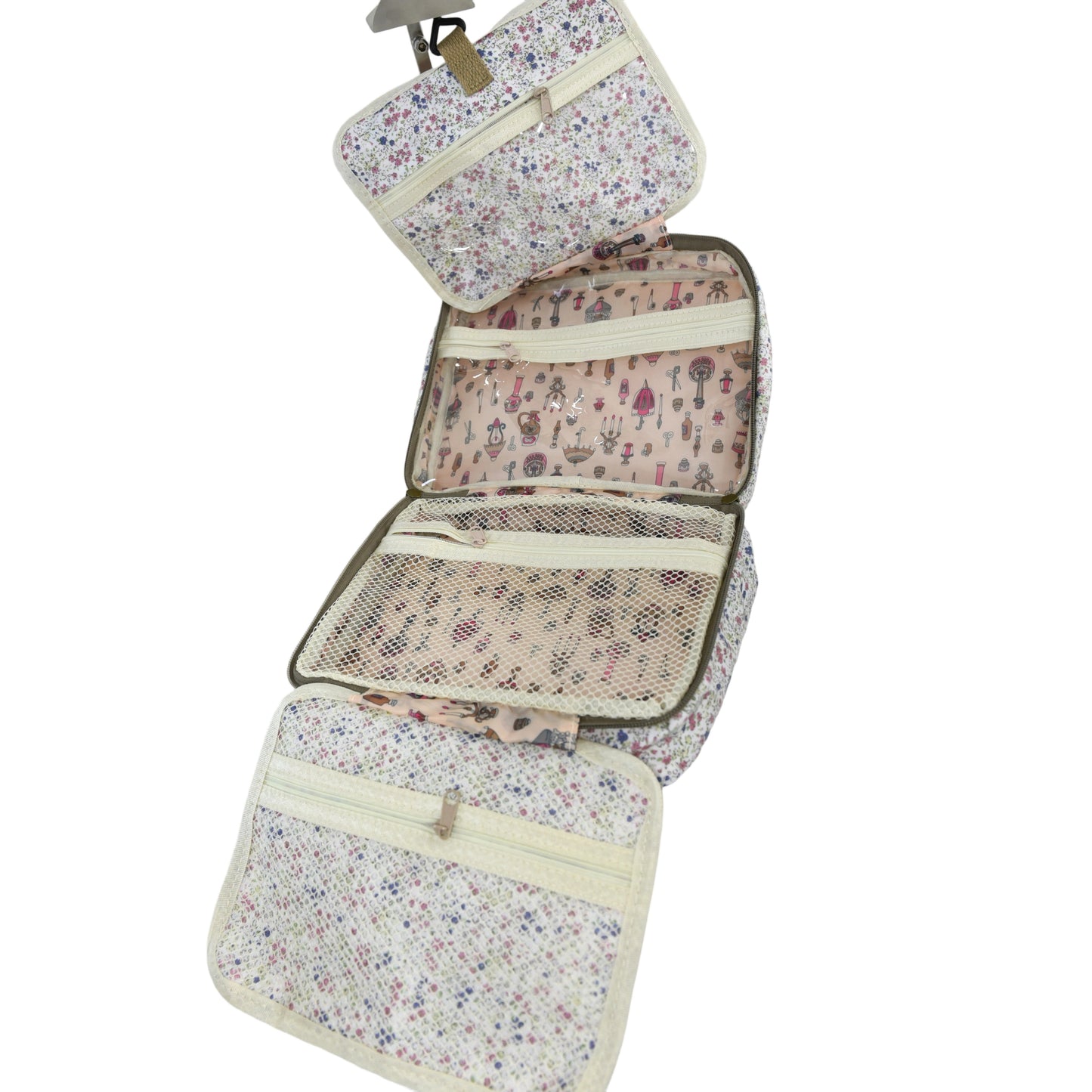 Neceser pequeño colgable impermeable de flores