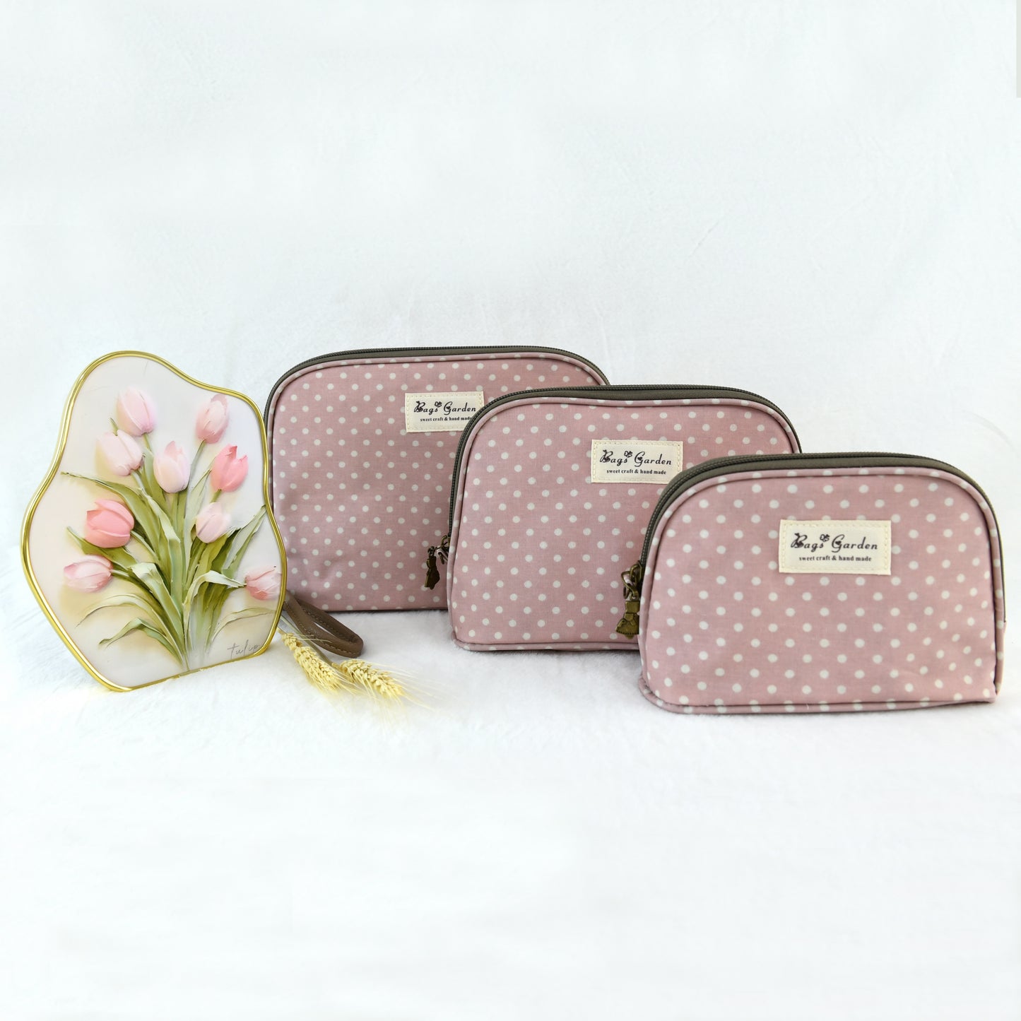 Set de 3 neceseres impermeables de lunares