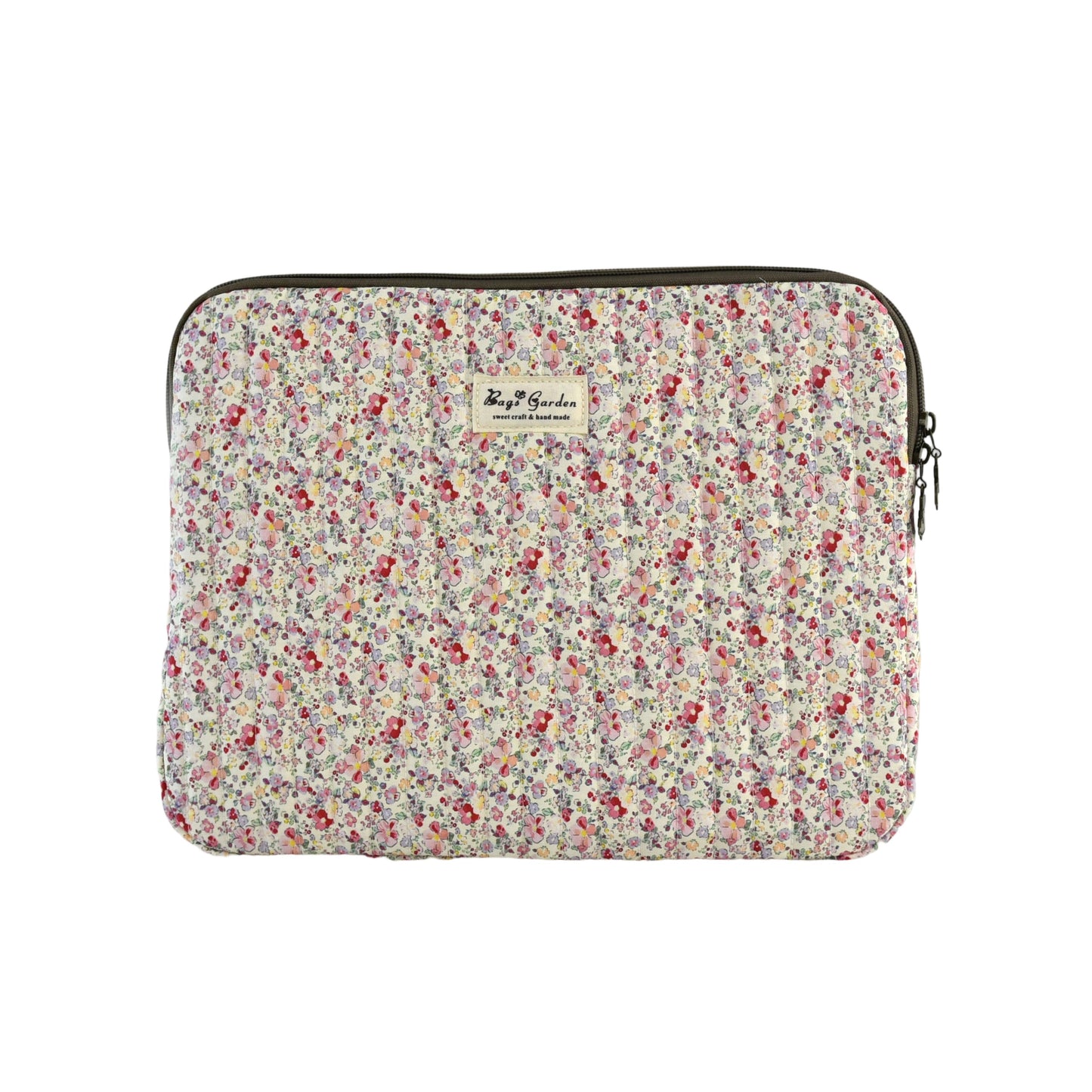 Funda acolchada de algodón con estampado floral – iPad y tablets hasta 13"
