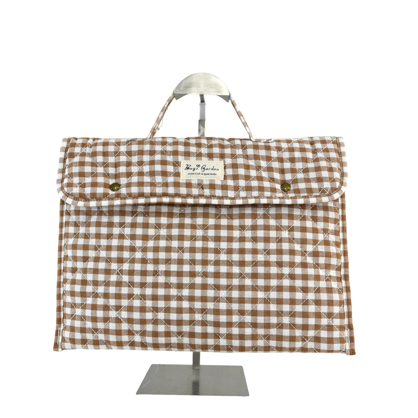 Funda protectora de algodón con Vichy Grande Acolchado – compatible con portátil hasta 13"