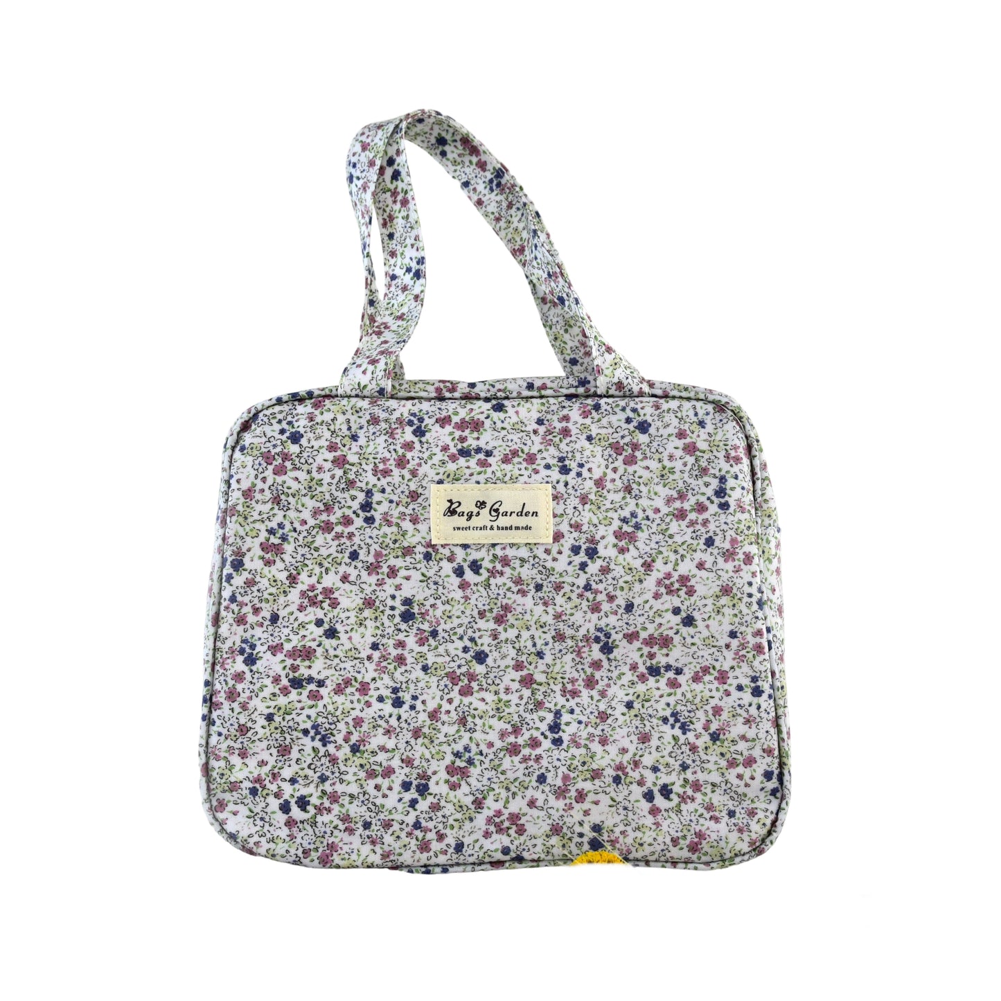 Bolso cuadrado impermeable de flores con asas de mano
