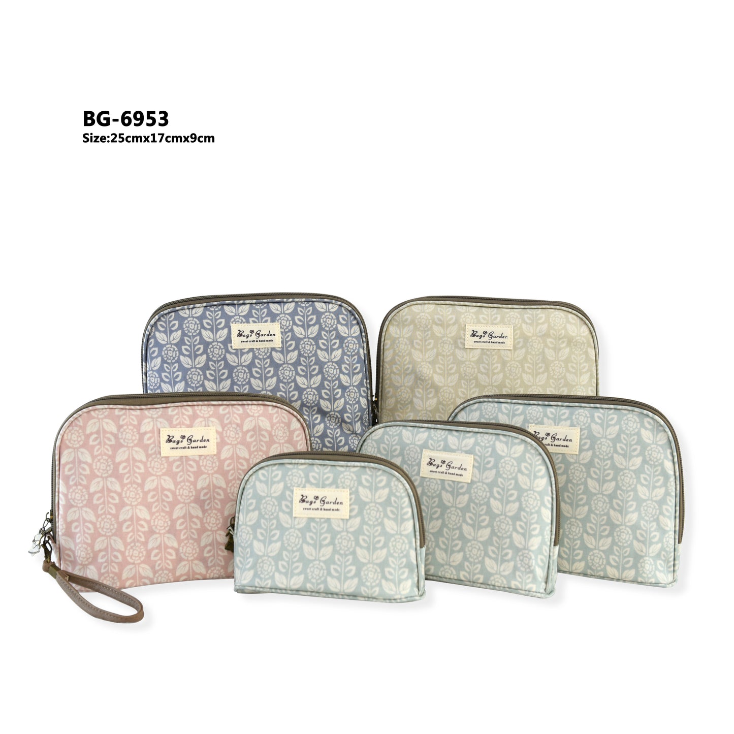 Set de 3 neceseres impermeables botánicos
