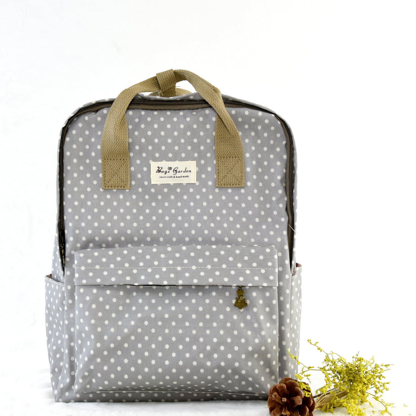 Mochila de impermeable de lunares