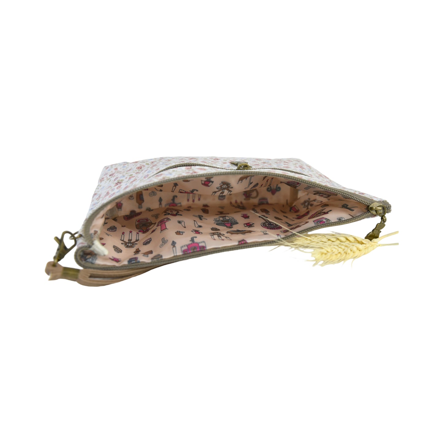 Neceser de impermeable floral con asa lateral desmontable