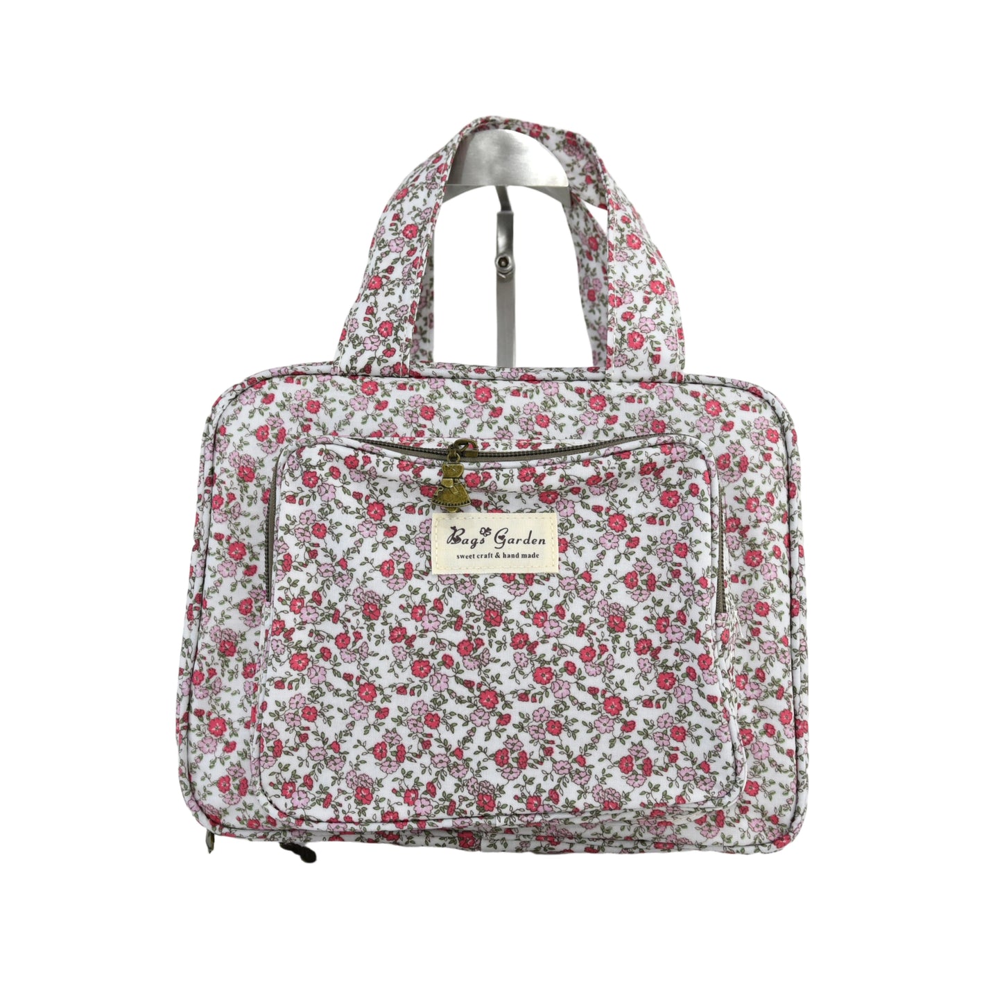 Neceser grande colgable impermeable de flores