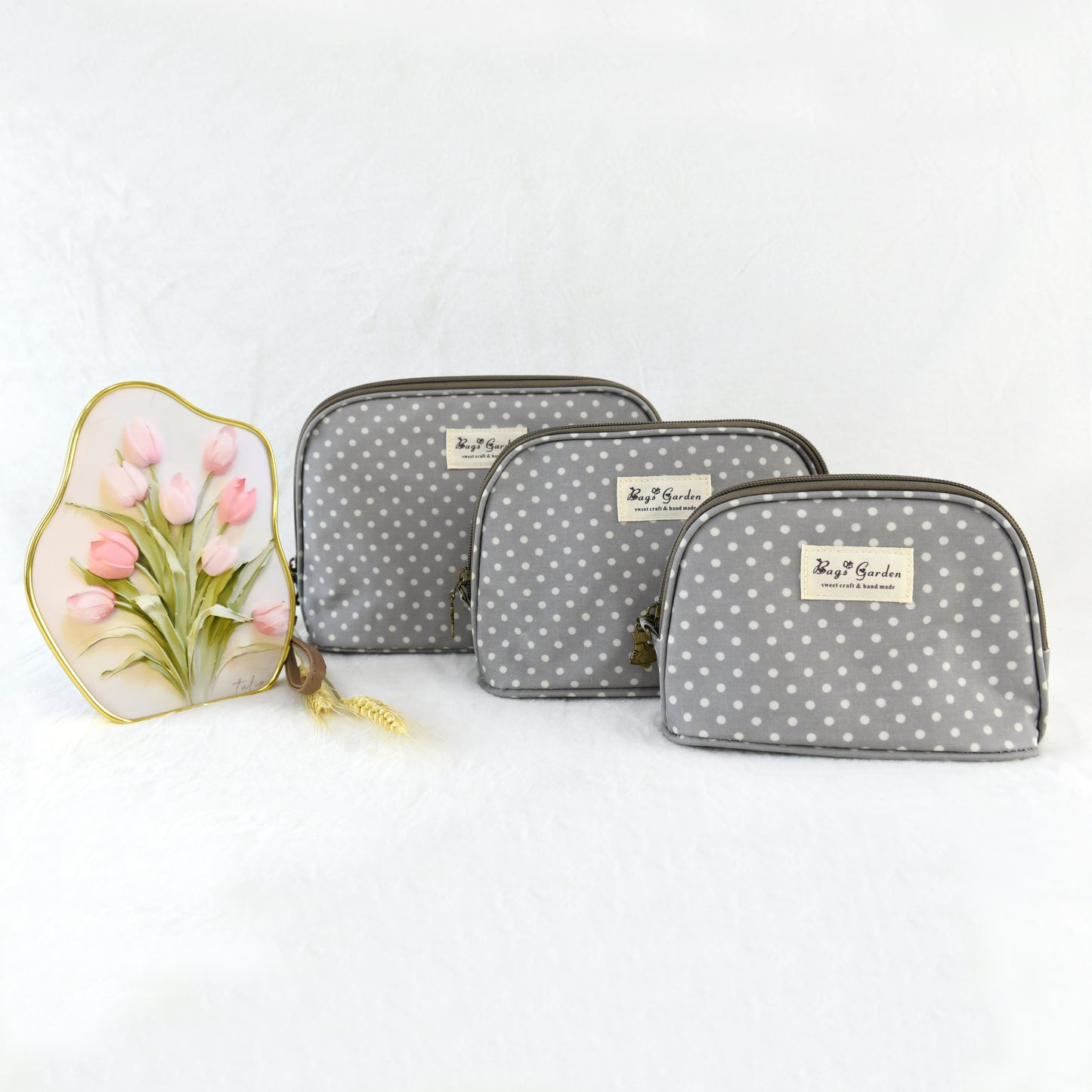 Set de 3 neceseres impermeables de lunares