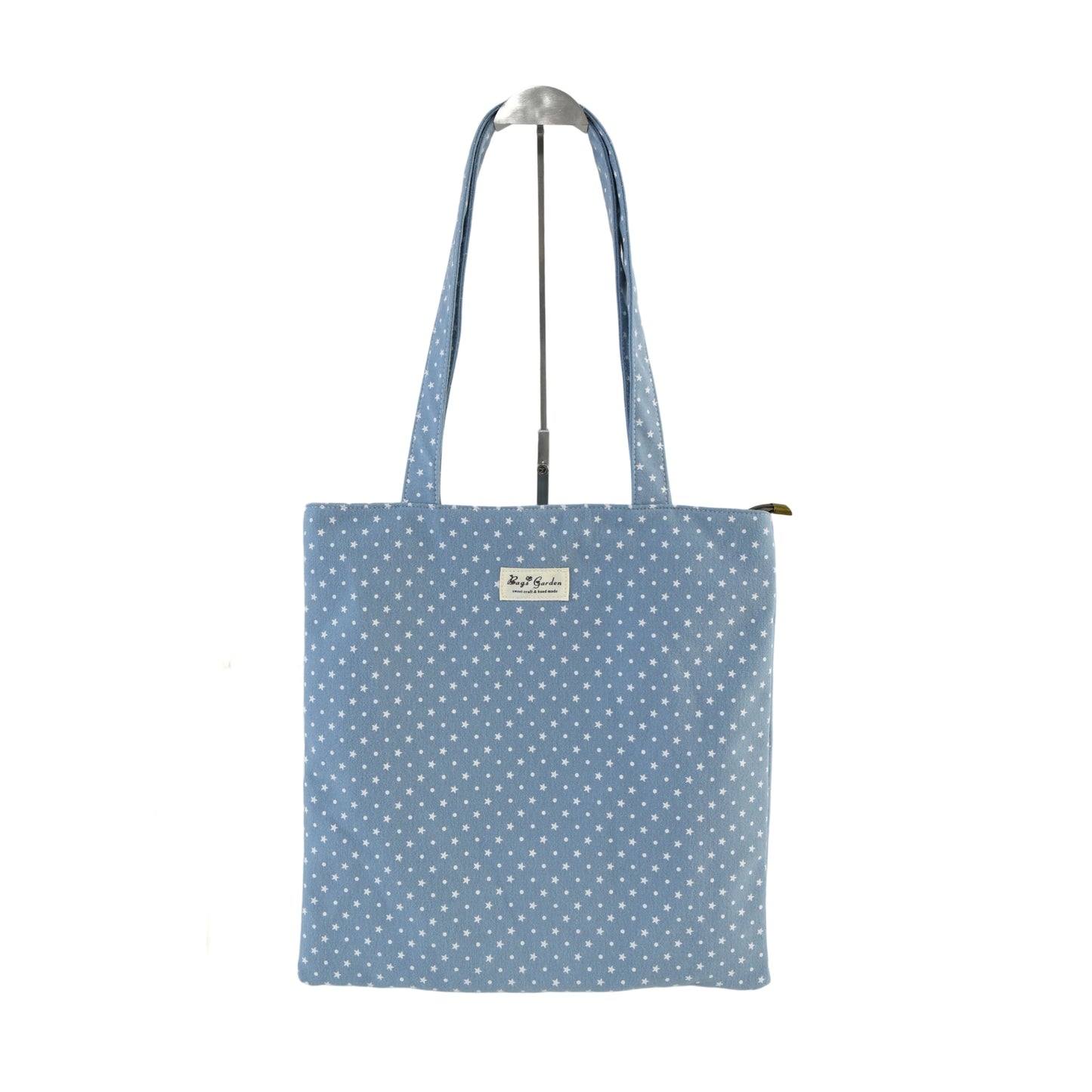 Bolso de hombro de algodón con diseño de estrellas.