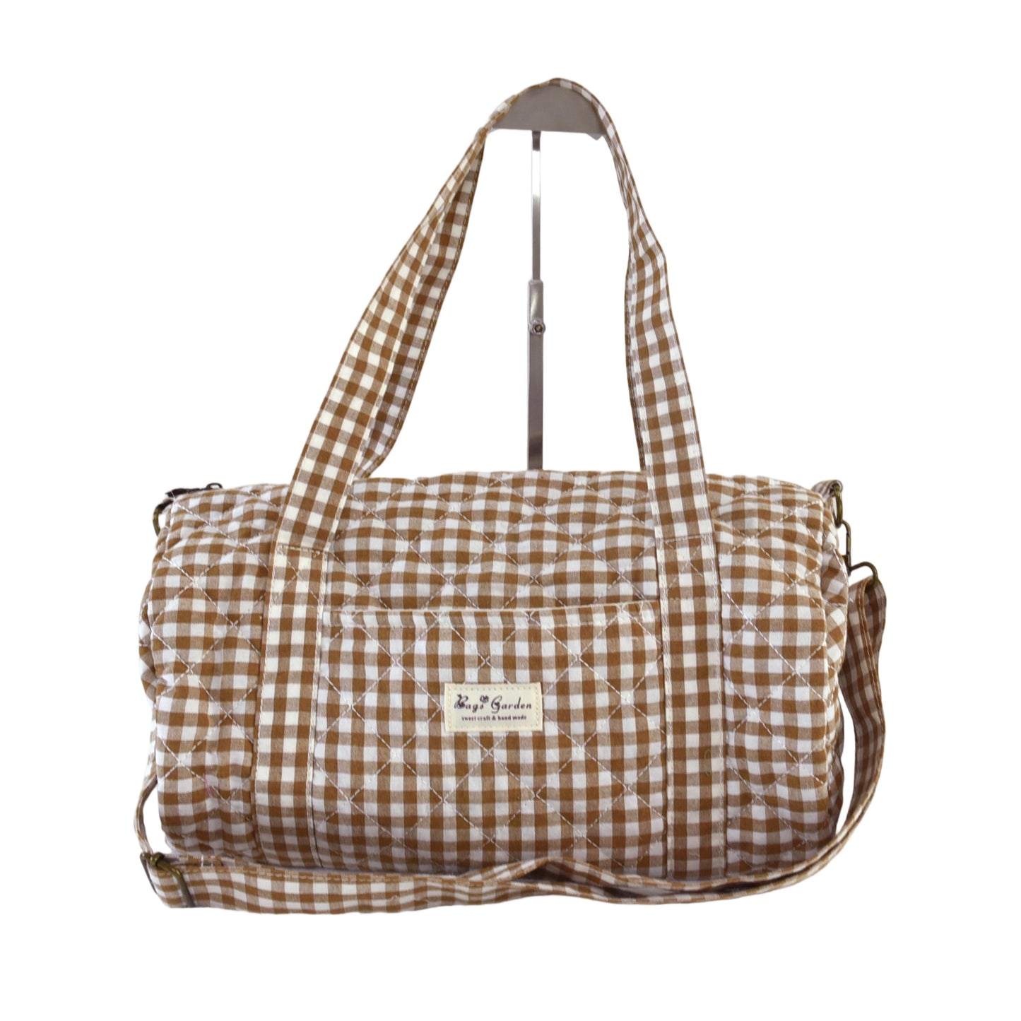 Bolso Barrel de Algodón con Vichy Grande