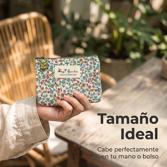 Monedero Floral Pequeño con Cremallera