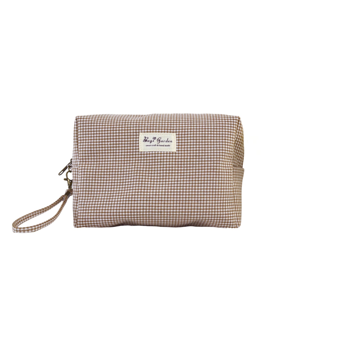 Neceser grande de algodón mini Vichy con asa lateral desmontable – Bolsa de viaje multiusos