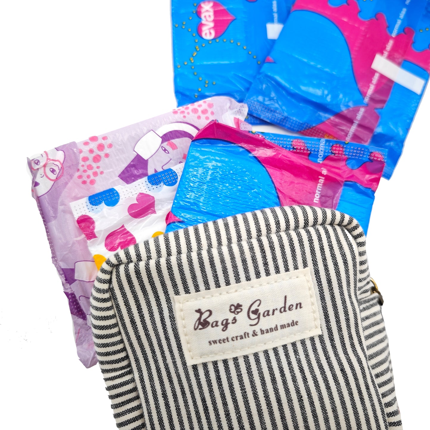 Monedero de algodón mini rayas