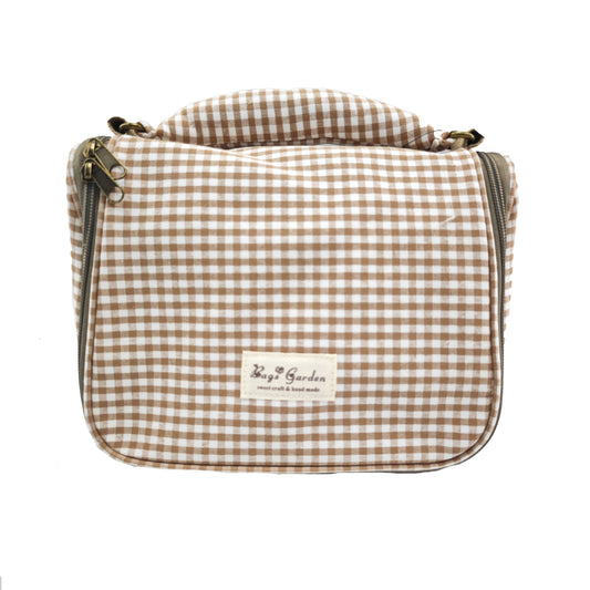 Neceser colgante de viaje en algodón Vichy